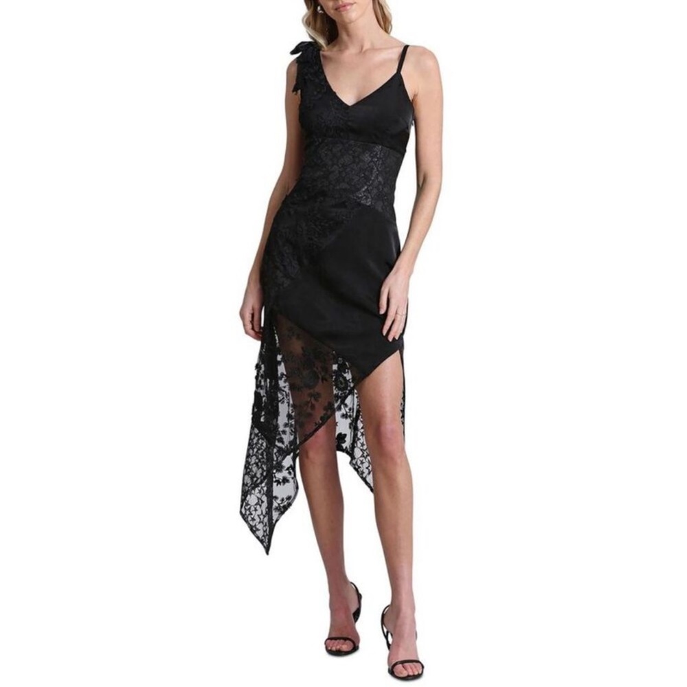 Avec Les Filles Black Asymmetrical Dress - Picture 2 of 12